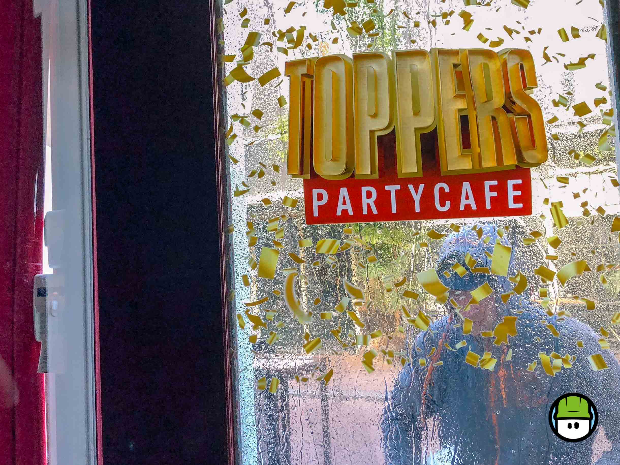 Toppers PartyCafe Amsterdam - Clearview geprinte raamfolie